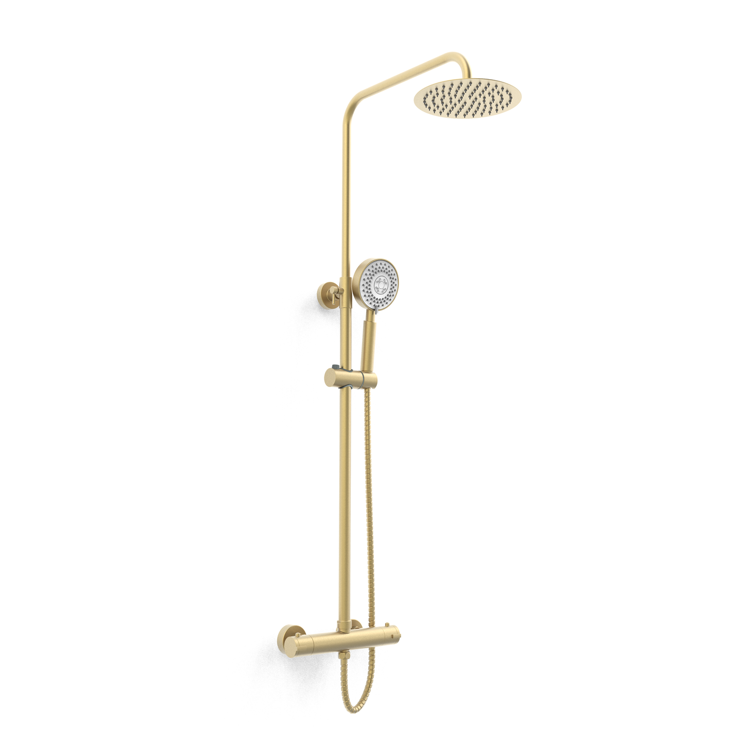 OTTONE ROUND THERMOSTATIC EXPOSED BAR SHOWER WITH ULTRA SLIM OVERHEAD DRENCHER AND SLIDING HANDSET KARTELL SHO140OT