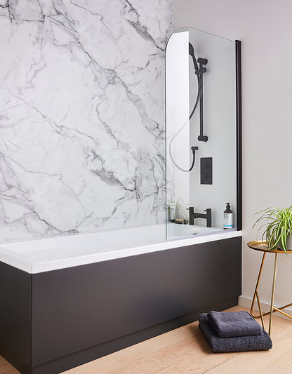 NERO STRAIGHT RADIUS EDGE 6MM 1400MM BATH SCREEN NER-SS