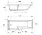 ELITE L SHAPED SHOWER BATH