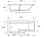 ELITE L SHAPED SHOWER BATH